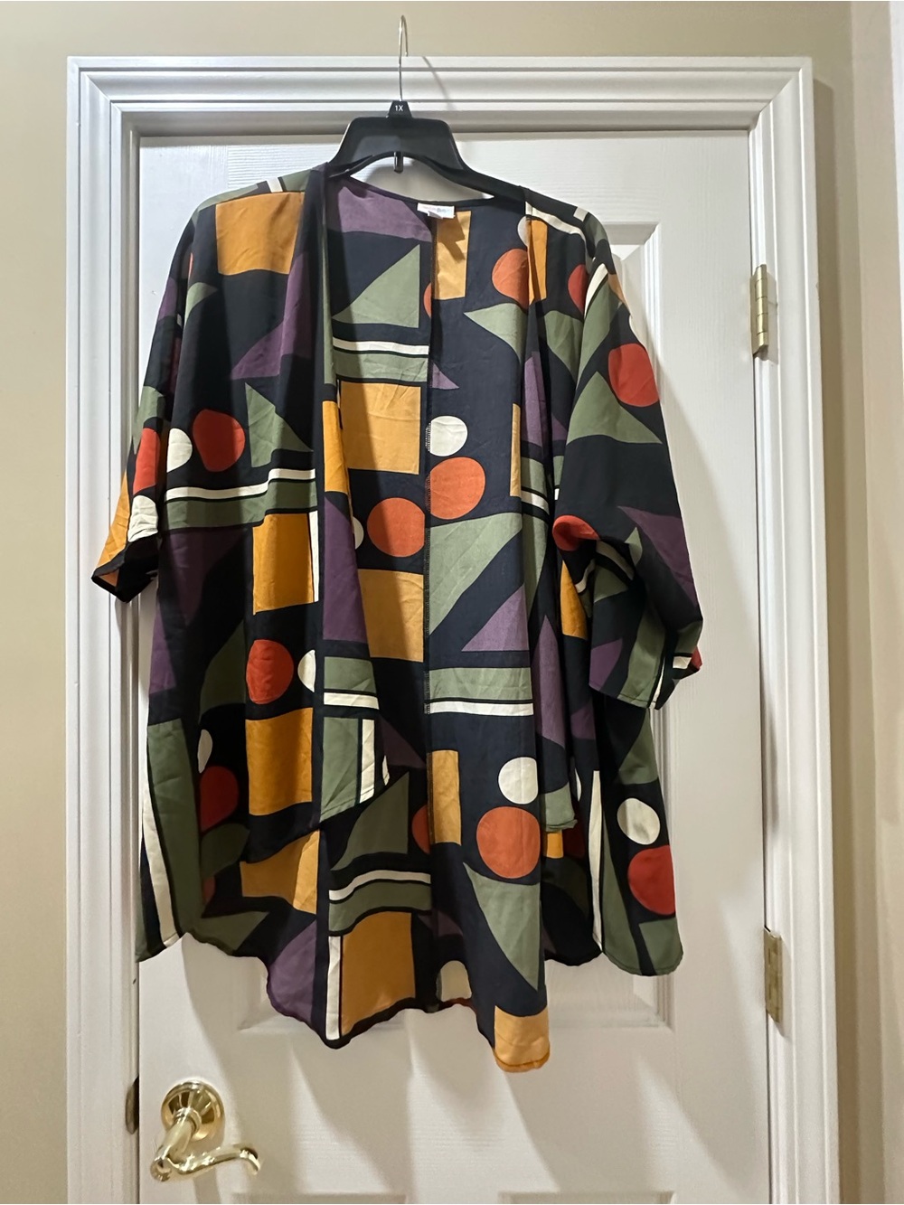 LuLaRoe Black Multi Geometric Open Cardigan